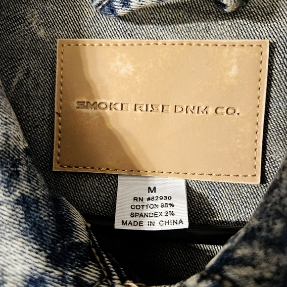 Smoke Rise Dnm Co. Adult Size M Distressed Painted Graffiti Denim Jean Jacket - Picture 10 of 14